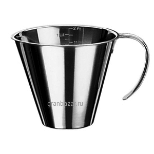 Мерный кувшин; сталь нерж.; 1л; D=14.5/18.5,H=13.5,L=19.5,B=15см; металлич. Paderno 42581-10