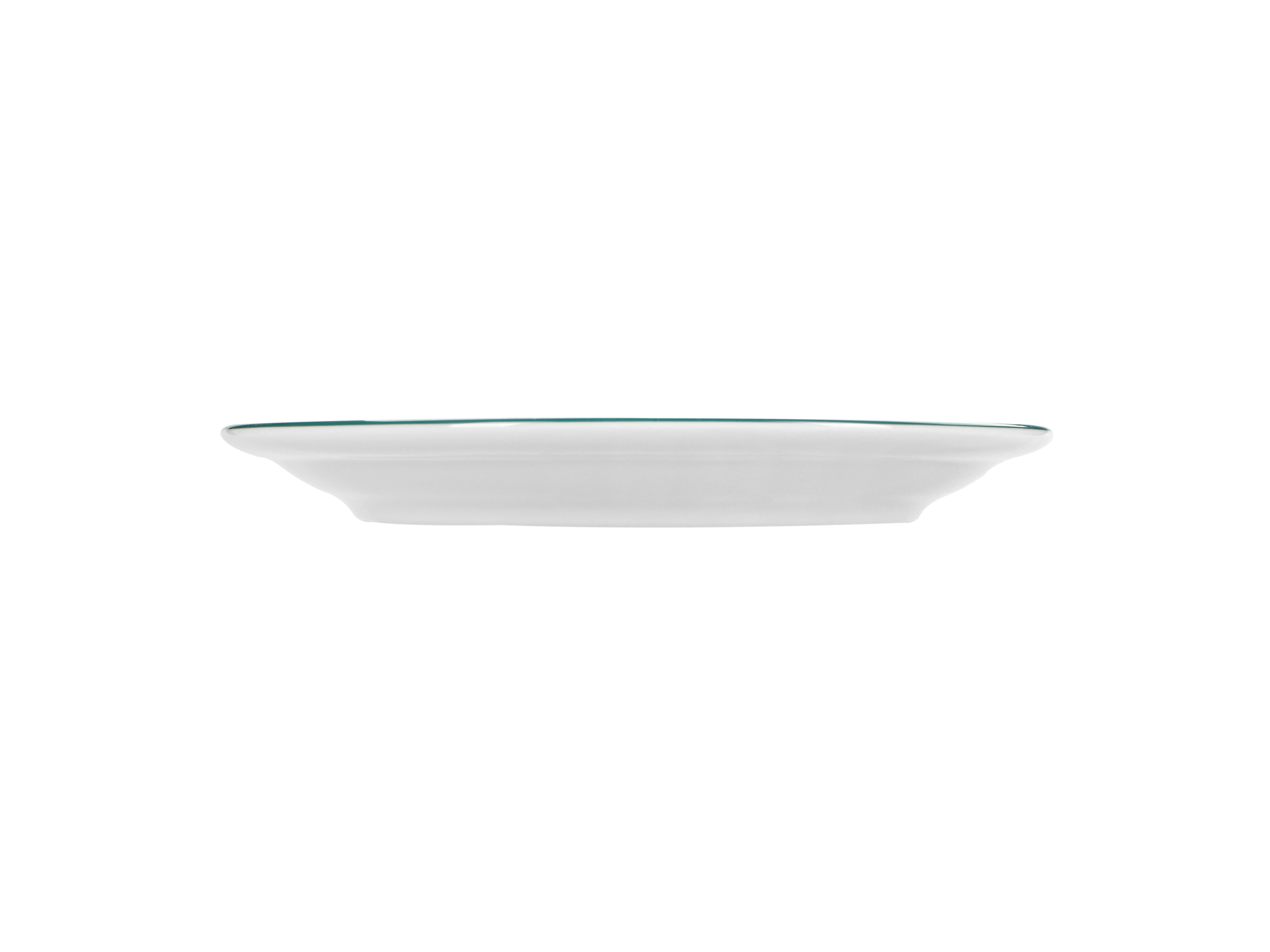 Тарелка мелкая Vaso Piccolo 220 мм, кант зеленый, Porland DS16