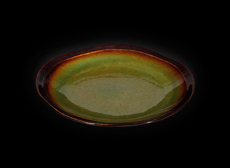 Тарелка мелкая Corone Verde d=210 мм синий+зеленый фарфор