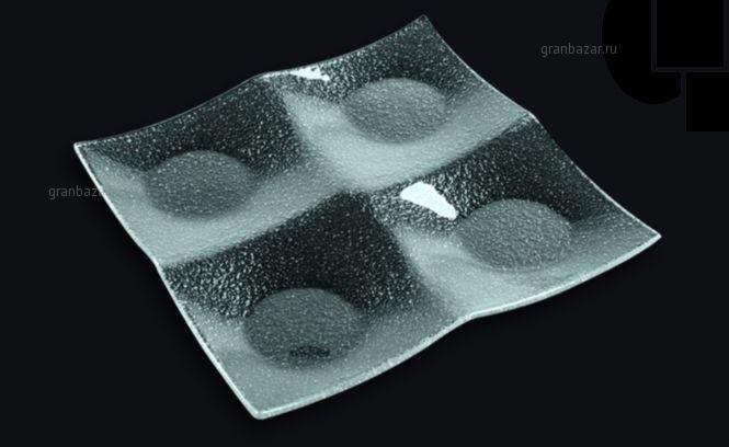 Тарелка квадр. 200x200 мм прозр. стекло Glassware 3D 2020-4002-94-003