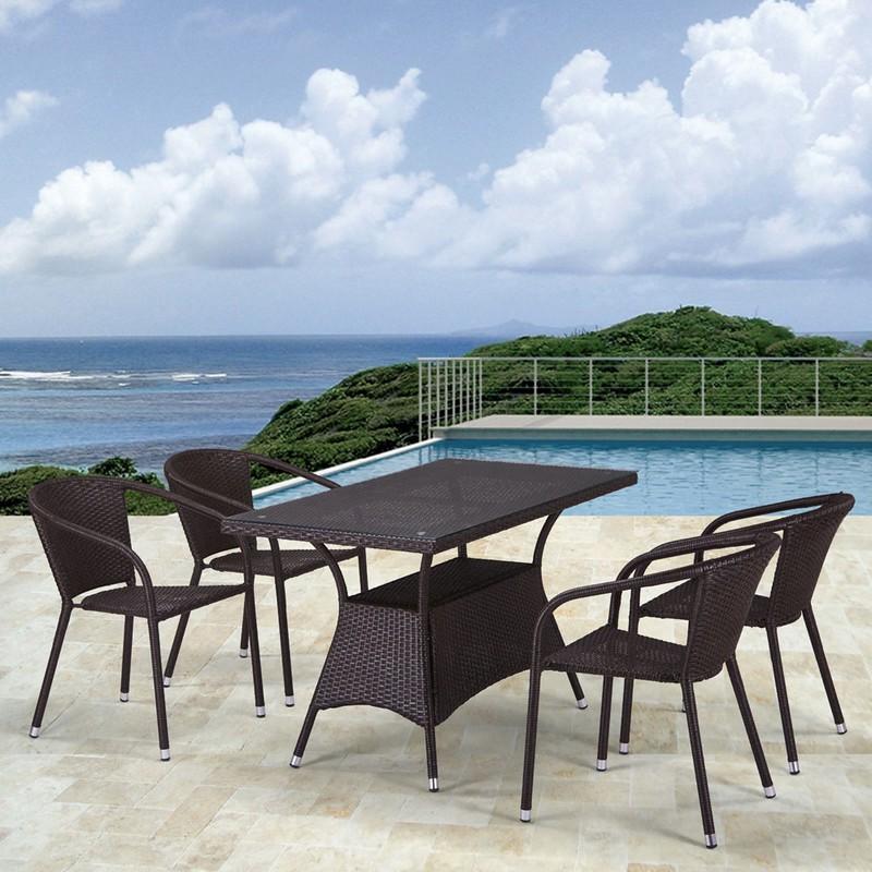 Комплект плетеной мебели из искусственного ротанга T198D/Y137C-W53 Brown 4Pcs