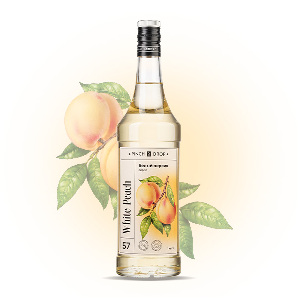 Сироп «Белый Персик» стекло 1 л D=85, H=330 мм Pinch&Drop PD-S057G1000-1