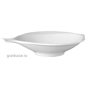 Салатник «Рыба»; пластик; H=75,L=300,B=350мм; белый APS 83993