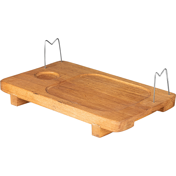Доска для подачи с держателями; дуб; H=5,L=35,B=25см; св. дерево PPwood Q402O-06N