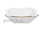 Салатник квадратный фарфор; 450мл; H=4.9,L=15.6,B=15.6см; белый,золотой ДФЗ 8C0559