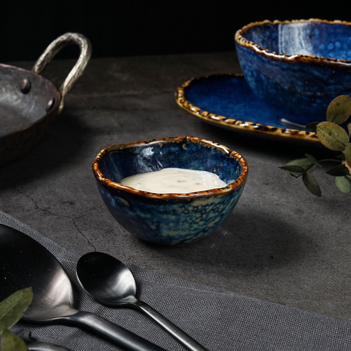Соусник Aqua Blue d=75 мм, h=40 мм, 80 мл, фарфор P.L. Proff Cuisine 	ZA0305-3-A