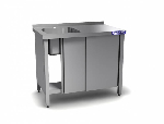 Ванна моечная цельнотянутая одинарная двери-купе (каркас aisi 430) 1000х700х850 мойка 600х500х300 сл Камик 