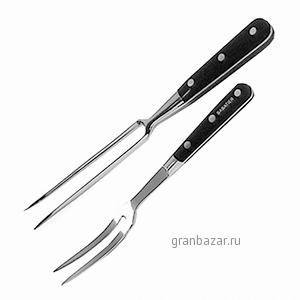 Вилка сервировочная; сталь нерж.,пластик; L=257/148,B=22мм; металлич.,черный MATFER 112069