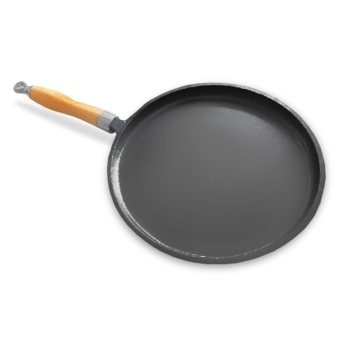 Сковорода для блинов с деревянной ручкой, 230(210)х18 мм, чугун, P.L. Proff Cuisine 12728-23