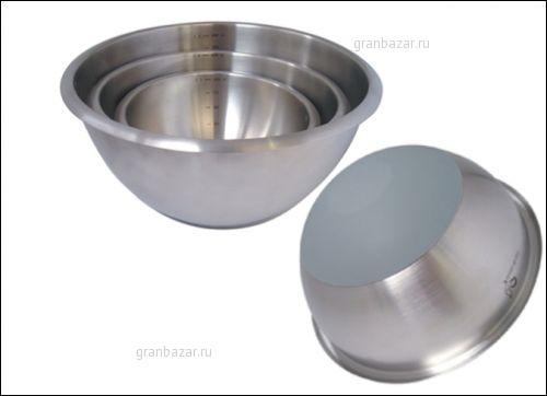 Миска полусферич. 2,1л,d=200 мм,без подст.и руч.нерж De Buyer 3373.20