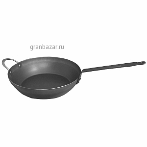 Сковорода 2ручки; голуб.сталь; D=32,H=8,L=67см; серый Buyer 5314,32