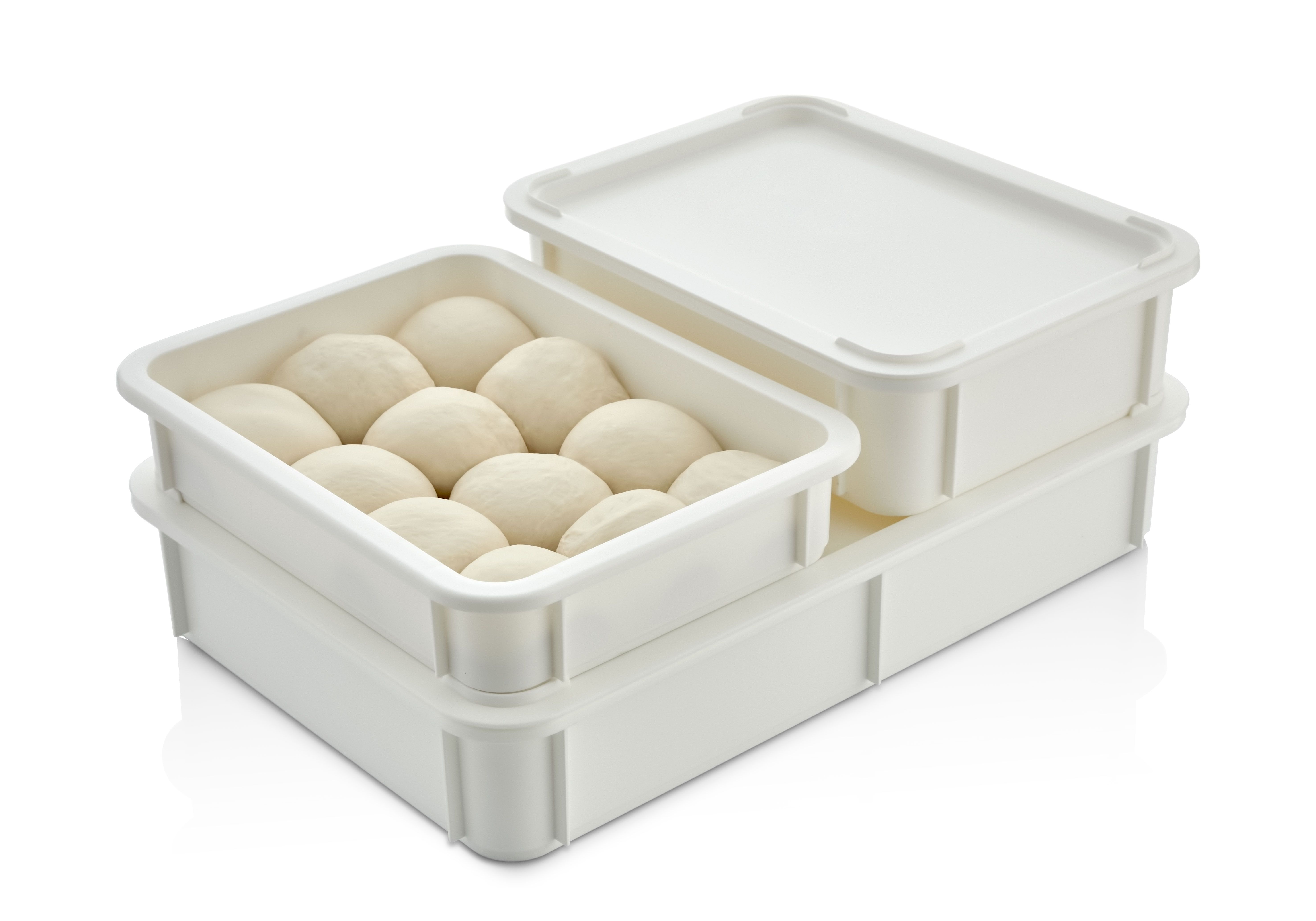 Контейнер для теста Gastroplast 300*400* 75 мм. прямой, сплошной, мороз-кий, белый полиэт. /1/12/ GPHPE-75/2