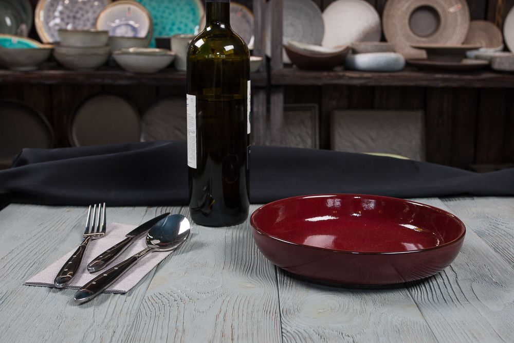 Блюдо для подачи Evolution 210х45 мм, P.L. Proff Cuisine 10339 (dark red)