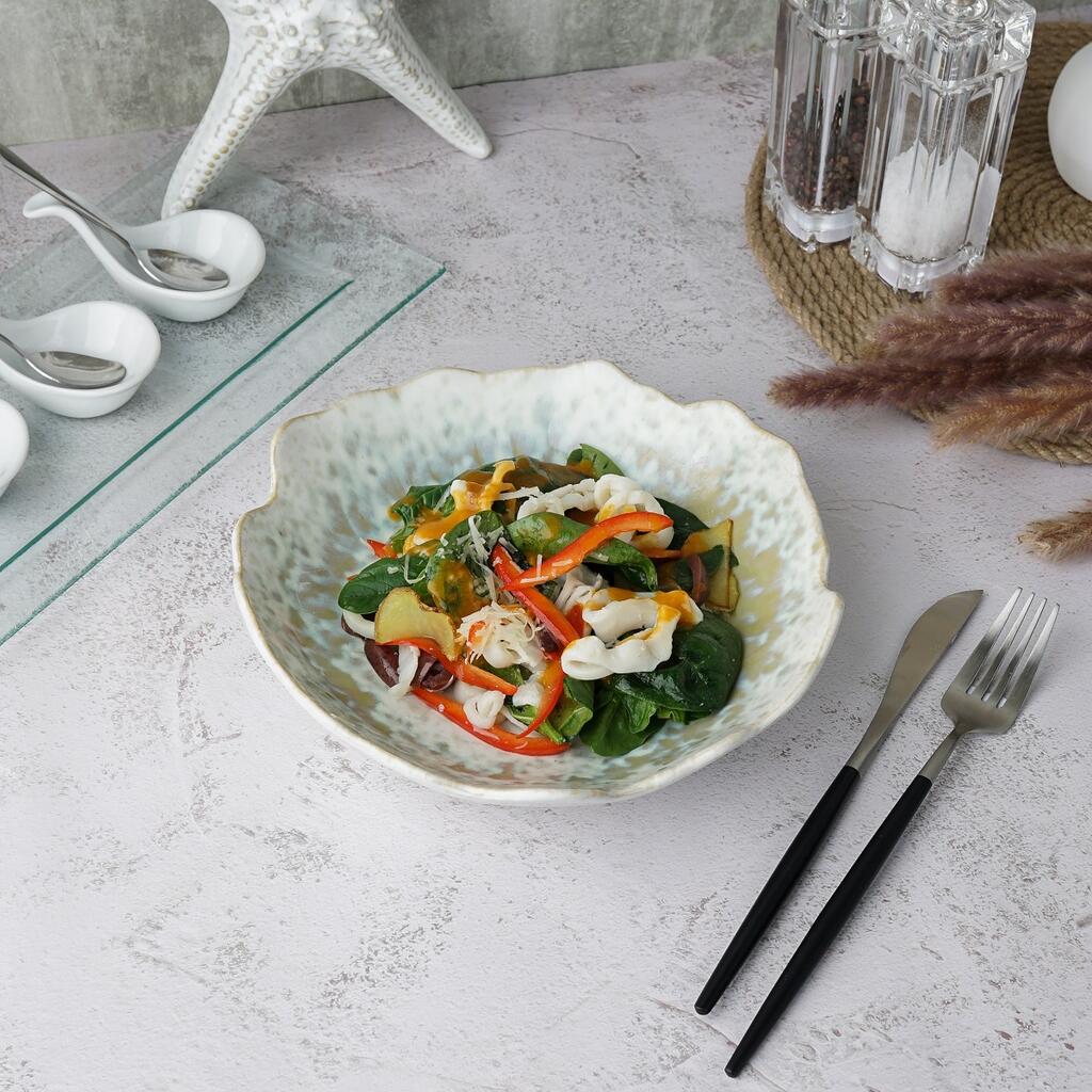 Салатник Crush Gray Spots Light Green Frutti di Mare 500 мл 220 мм h55 мм P.L. Proff Cuisine B240061222-2413B