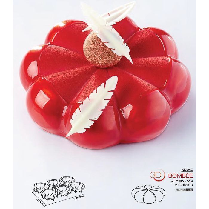 Форма кондитерская BOMBEE, силикон, d 180 мм, h 50 мм, Pavoni KE015S