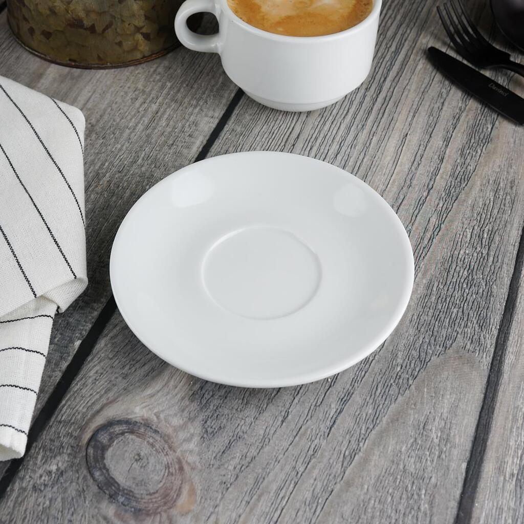 Чайная пара Glory 240 мл d 92 мм h 63 мм белая фарфор stackable P.L. Proff Cuisine [6] 20416-12