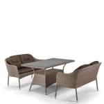 Обеденный комплект плетеной мебели с диваном T198B/S54B-W56 Light Brown