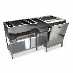 Станция бармена Камик 1600х500(700)900 1 рейл, омыватель д/стаканов.