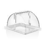 Поднос сервировочный GN 1/2 325*265 мм. поликарбонат, белый, с крышкой Roll-Top Gastroplast /1/