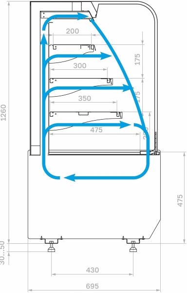 Витрина-горка холодильная Полюс KR70 VM 0,6-2 STANDARD открытая, горка (9005)
