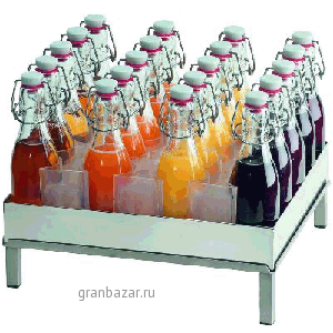 Подставка д/бутылок + 20бутылок; сталь нерж.; H=25см Frilich RB 639 E 003
