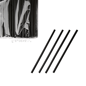Трубочки б/изгиба L=12,5см; D=0.5,H=12.5,L=12.5,B=2см; черный Pasterski 20001 100шт.