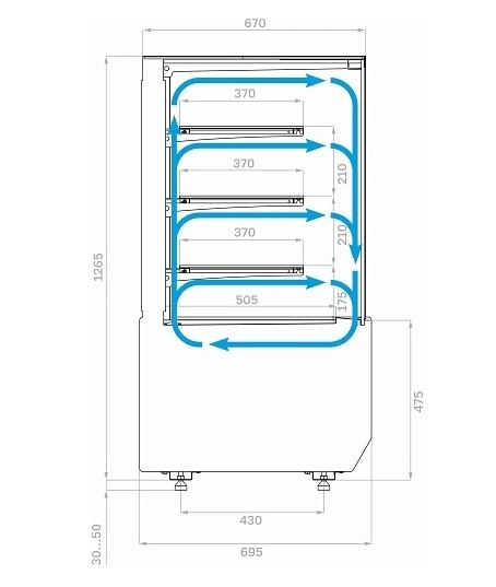 Витрина холодильная кондитерская Полюс KC70 VM 0,6-1 LIGHT версия 2.0 (9005-0109)