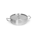 Кастрюля 3 л низкая нержавеющая сталь d=240 h=75, индукция, Luxstahl