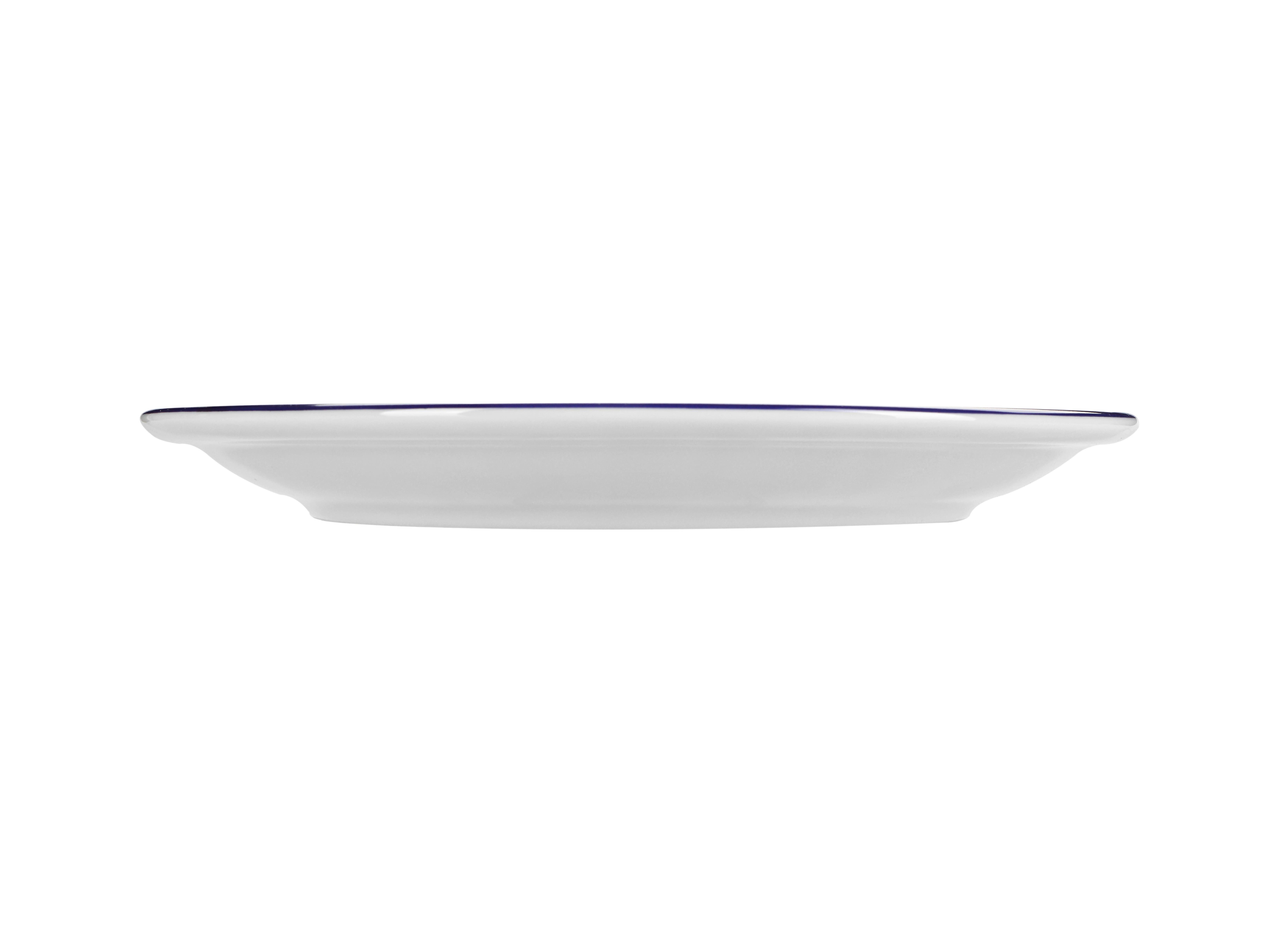 Тарелка мелкая Vaso Piccolo 280 мм, кант синий, Porland DS17