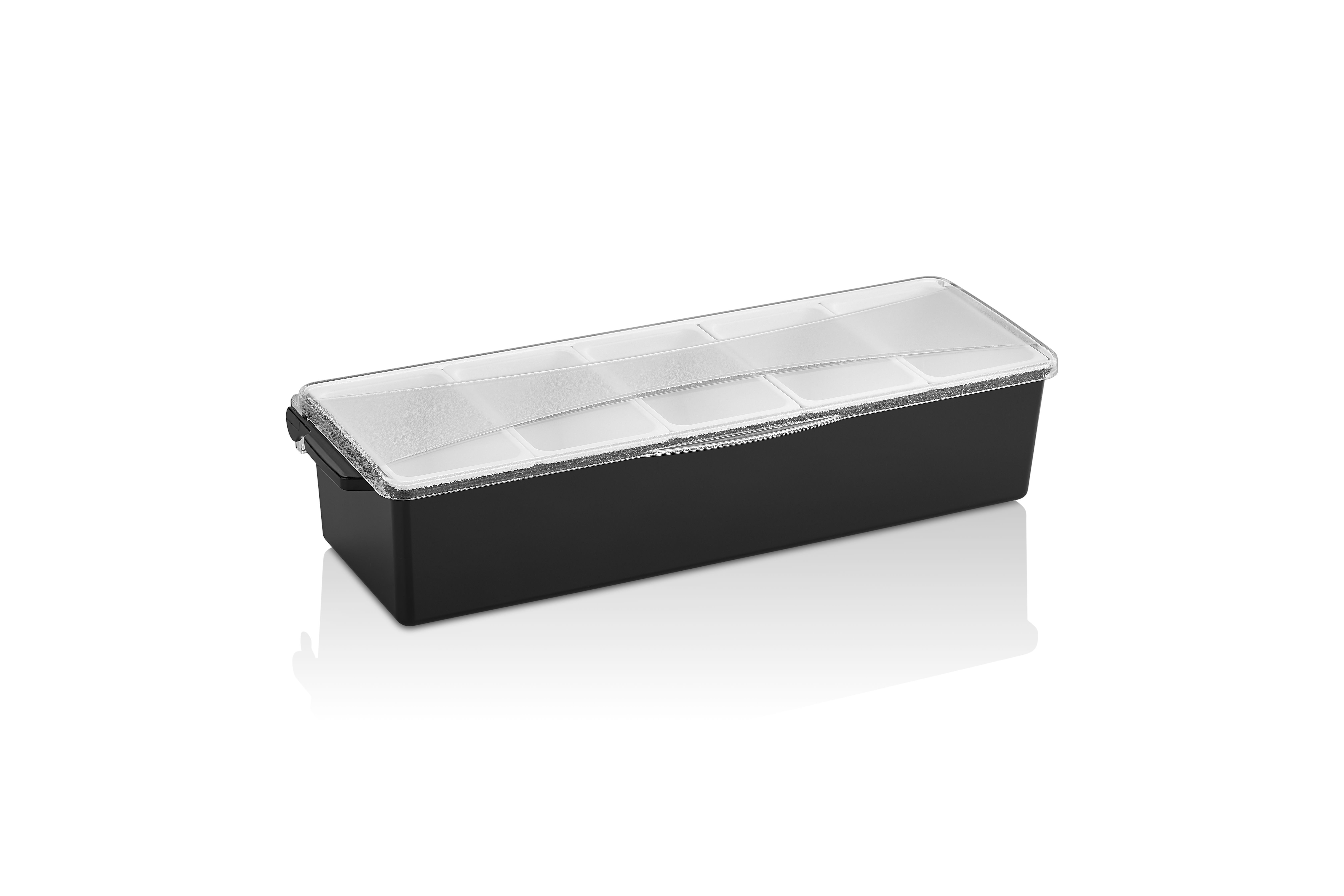 Контейнер для фруктов, специй и соусов Gastroplast 5 отд. по 0,45 л. черный, пластик. /1/12/ GSE-05