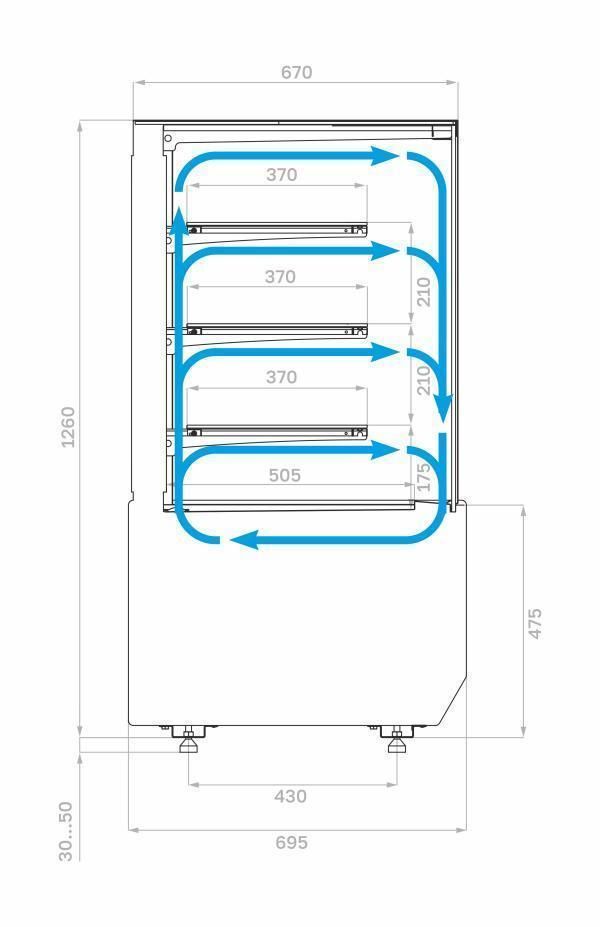 Витрина кондитерская Полюс Carboma KC70 VV 0,9-1 STANDARD 2.0, 9005