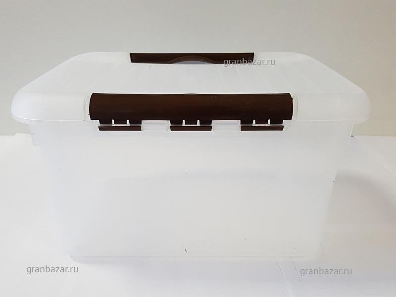 Контейнер для продуктов прямоуг. 8 л 300x230x160 мм с коричневым зажимом MGSteel/10/ 1719