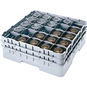 Кассета д/бокалов (25ячеек); пластик; H=15.5,L=50,B=50см; серый Cambro 25S534151