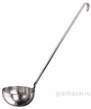 Половник; сталь нерж.; 120 мл; D=80 мм, H=35 мм, L=420 мм; металлич. Paderno 11970-08