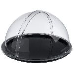 Поднос сервировочный d=385 мм. поликарбонат, черный, с крышкой Roll-Top Gastroplast /1/