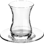Стаканчик д/чая+розетка; стекло; 160мл; , H=95мм; прозр. Pasabahce 96308/b