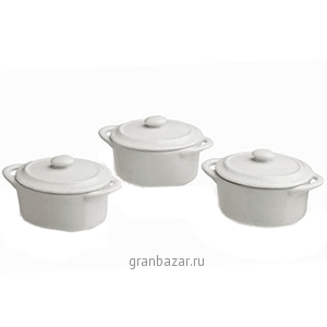 Форма д/запек.с крышкой «Миньон» (3шт); фарфор; D=7см; белый Tognana MO0811E