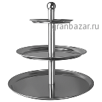 Этажерка 3-х ярусная д/десерта «Проотель» d=30,40,50см сталь; H=51см; металлич. Prohotel CKST3