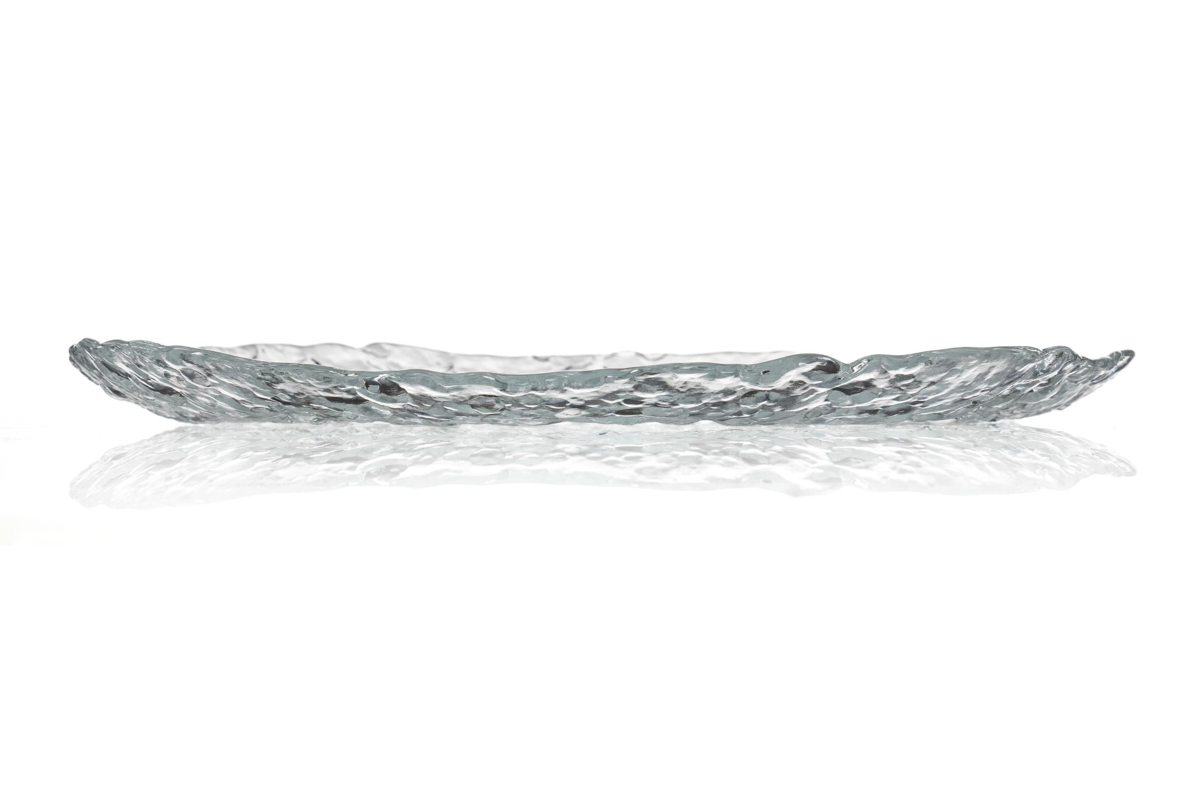 Блюдо овальное Hammered 300x110 мм h 35 мм, стекло, прозрачое, ArdaCam