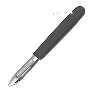 Нож д/чистки овощей; сталь,пластик; H=1,L=17/6.3,B=1.4см; металлич.,черный MATFER 120902
