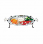 Менажница d 300 мм на ножках, фигурные ручки, нержавейка,  P.L. Proff Cuisine