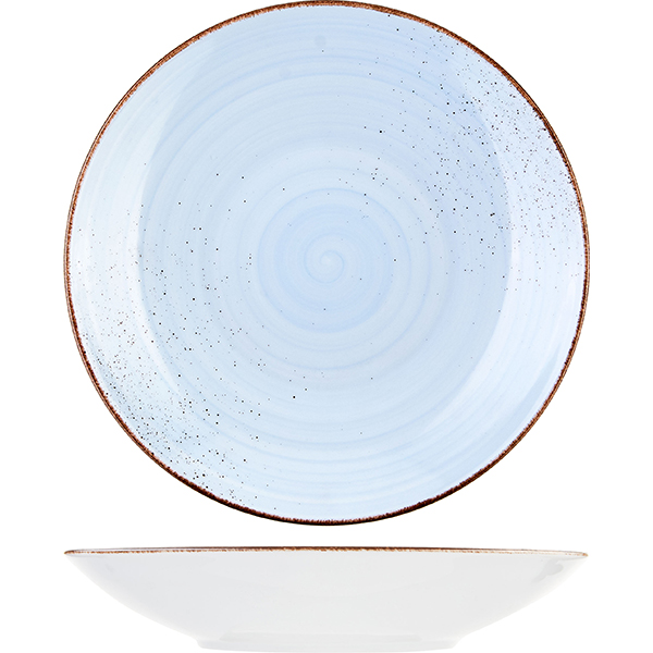 Тарелка глубокая; фарфор; D=24см; голуб. Bauscher 711 324 820 357