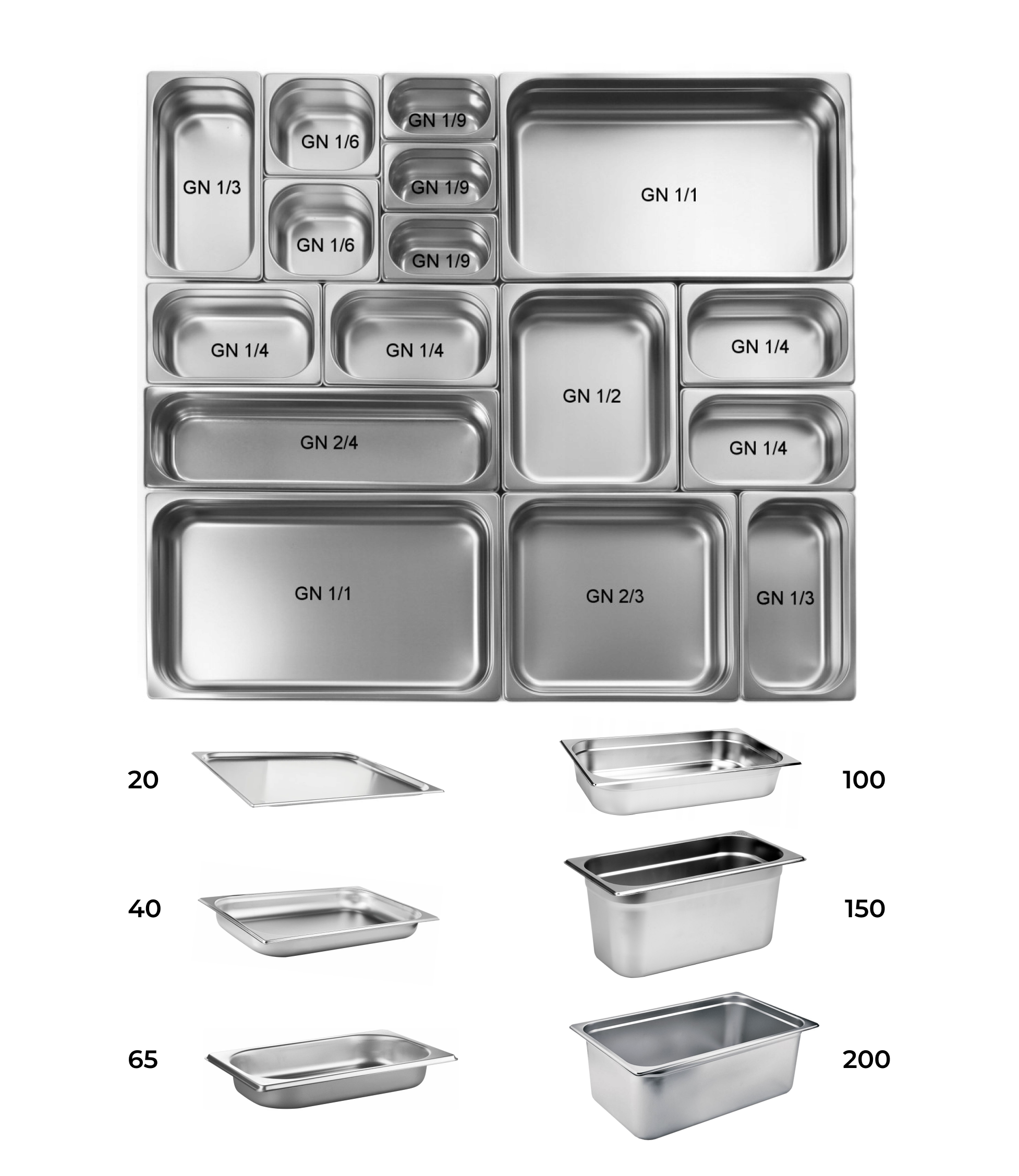 Гастроемкость CuisinAid 1/1 h=20 нерж. 530х325х20 CD-811-20 /15