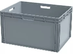 Ящик 800х600х440 сплошной, усиленное дно, серый