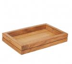Лоток д/подачи прямоуг.с бортом дуб; H=40,L=265/162мм PPwood Q602O-00N