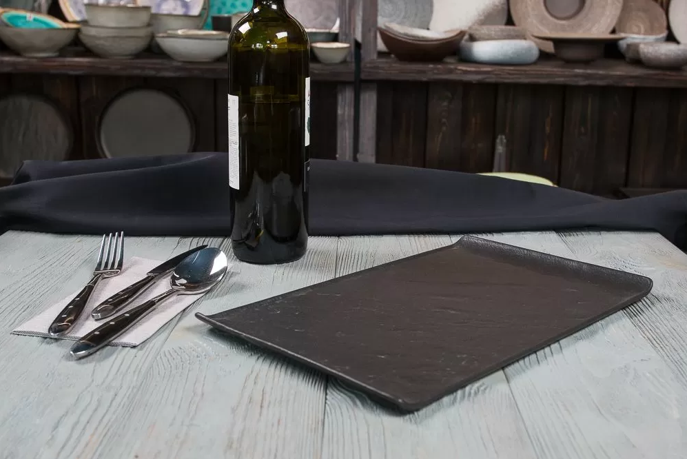 Блюдо прямоугольное Black Star 335х205х15 мм фарфор P.L. Proff Cuisine