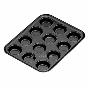 Форма д/выпечки; тефлон; D=70,H=25,L=355,B=270мм; черный Paderno 47748-35