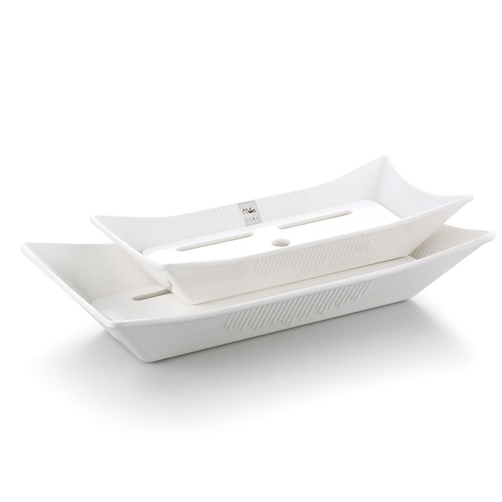 Блюдо поднос меламиновый белый 432х230х85 мм P.L. Proff Cuisine J442550SZ-GC