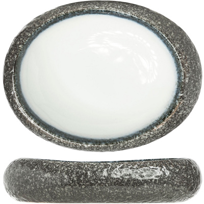 Салатник овальный; керамика; H=55, L=240, B=210 мм; белый, серый Cosy&Trendy 9632359