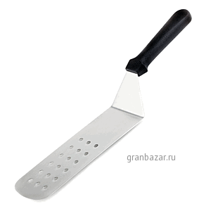Лопатка кухон. перфорир.; металл,пластик; H=37.5см; металлич.,черный APS 88940